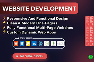 develop responsive full stack website with HTML, CSS, java, and react