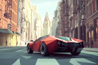 design professional geometric low poly illustration
