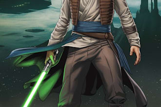 make  star wars and sci fi character, game art illustration