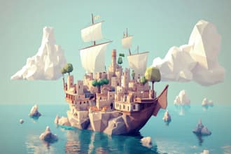 create face low poly vector illustrations