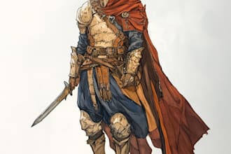 create an game character art and dnd character game art
