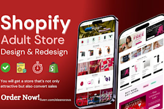 build adult shopify store, dropshipping shopify store or lingerie toy store