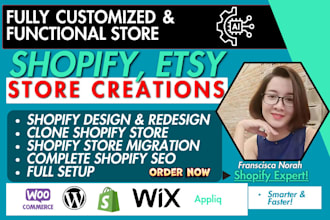 do shopify website design and redesign, shopify migration, clone shopify store