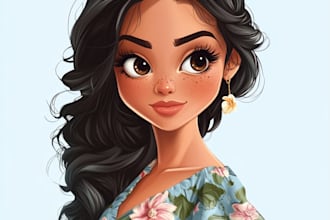 draw cartoon disney couple portrait