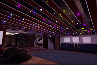 custom vrchat world, vrchat club, virtual reality,vr world, with, blender, unity