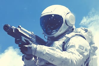 create a sci fi character illustration or sci fi character