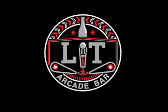 design inspired classic pinball machine logo