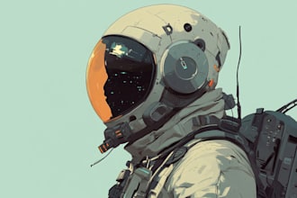 do a sci fi character illustration or sci fi character