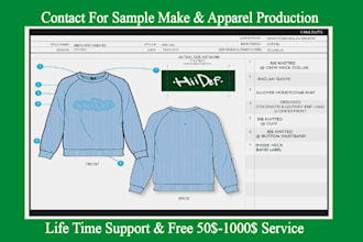design fashion apparel clothing tech pack sketch