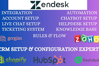 implement and customise zendesk, zoho, for your website
