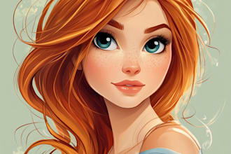 draw your portrait in cartoon disney style