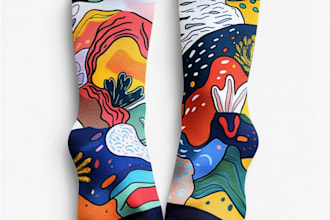 make a custom and unique socks design art for you