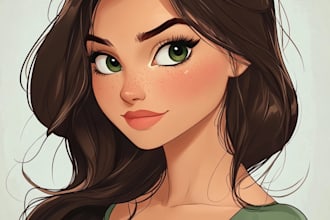 draw you a beautiful portrait disney cartoon style