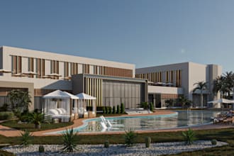 construct 3d luxury villa,render resort,landscape archiviz design, estate layout