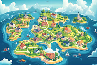 design unique vector map illustrations