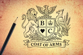 design coat of arms, family crest, heraldic and vintage logo