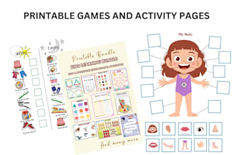 design printable kids board and activities games for you or etsy