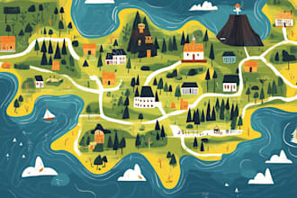 design vector map illustration and design