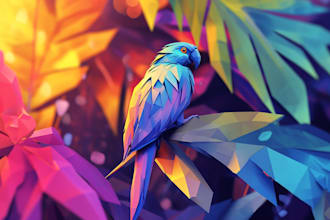 design polygonal art low poly illustration