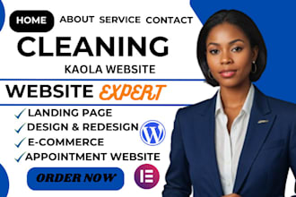 build cleaning service website, house, office cleaning, booking koala website