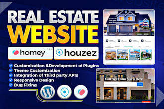 do the customization of houzez or homey wordpress theme