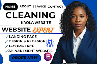build cleaning service website, house, office cleaning, booking koala website