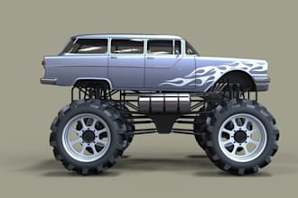 create 3d hard surface models for 3d spaceships, vehicle, robots, and game props