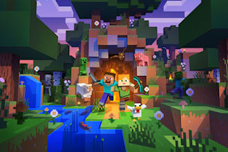 create minecraft character design, map, rigging and minecraft thumbnail