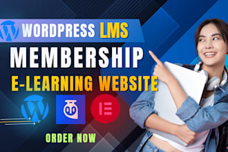 develop a wordpress lms website, elearning website, online course with tutor lms