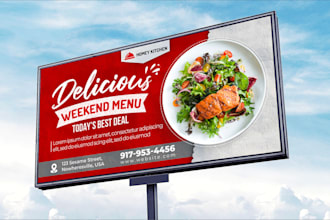 design a billboard, yard sign, signage, signboard, vinyl sign, or banner ad