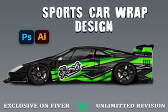 do professional sports car wrap design ,racing car wrap ,van wrap design
