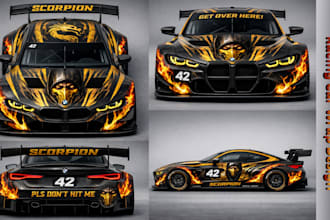 do professional sports car wrap design ,racing car wrap ,van wrap design