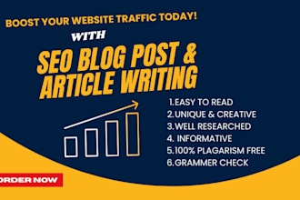do seo article writing, blogpost writing or, unique, creative writing