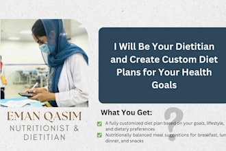 be your dietitian and create custom diet plans for your health goals