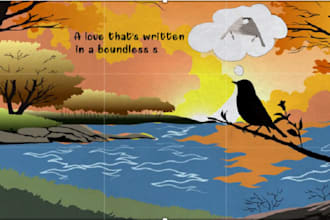 make animated hand drawn lyric music video with storyboard