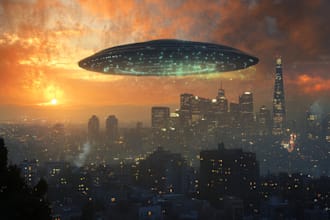draw a concept art illustration science fiction city
