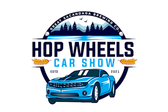 deign beautiful colorful car show logo