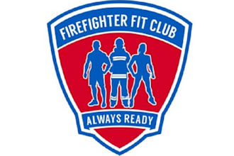 design modern fitness firefighter brand logo