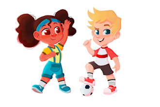 design awesome kids character logo