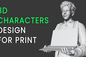 create realistic or stylized 3d characters for prints