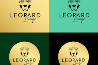 design fun leopard lounge home speakeasy logo