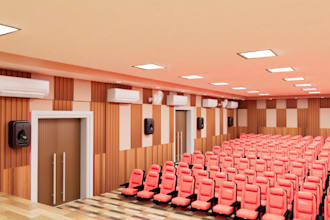 redesign auditorium and conference hall, event hall, cinema render, concert hall