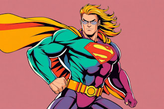 draw your portrait or superhero in pop art or comic style