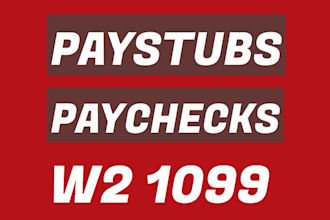 make paystubs, pay slips, check stubs, w2 and payroll