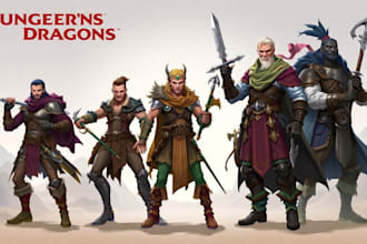 design dnd art, character fantasy illustration for dnd