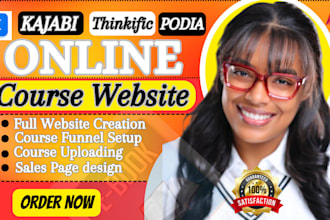 online course website thinkific website kajabi course website podia teachable