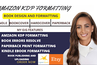 do KDP amazon book and ebook formatting, layout design and typesetting