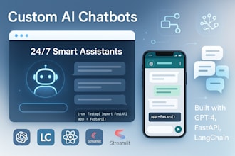 develop custom chatgpt chatbot with rag, langchain, fastapi