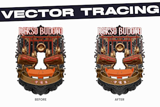 vector trace your sketch, logo or image with high resolution