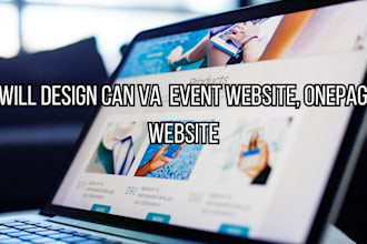 design stunning one page website, event website, landing page with canva